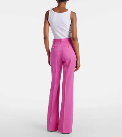 Versace Embellished High-rise Wool Flared Pants