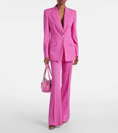 Versace Embellished High-rise Wool Flared Pants