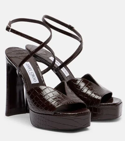 Jimmy Choo Karli 125 Croc-effect Platform Sandals