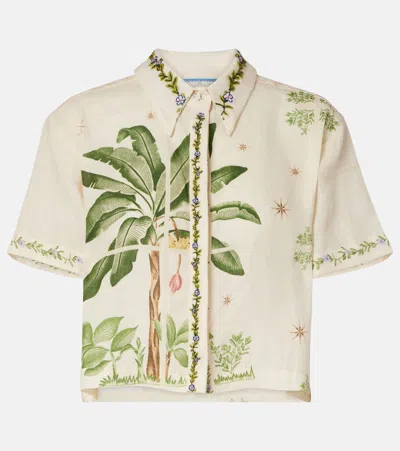 Agua By Agua Bendita Virtuosa Wild Embroidered Linen Shirt