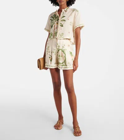 Agua By Agua Bendita Virtuosa Wild Embroidered Linen Shirt