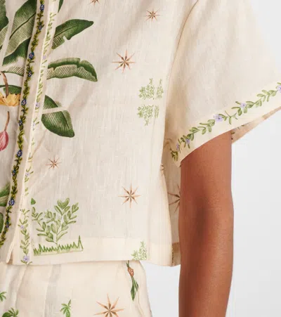 Agua By Agua Bendita Virtuosa Wild Embroidered Linen Shirt