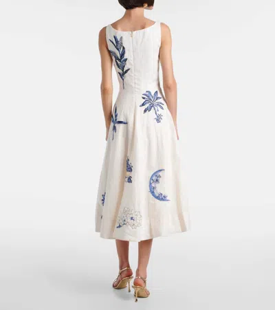 Agua By Agua Bendita Frontera Wild Embroidered Linen Midi Dress