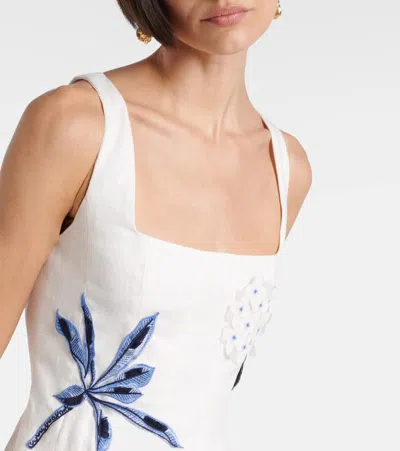 Agua By Agua Bendita Frontera Wild Embroidered Linen Midi Dress