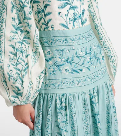 Agua By Agua Bendita Senlis Off-shoulder Linen Maxi Dress