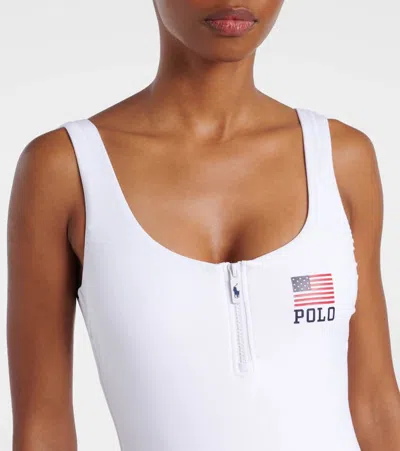 Polo Ralph Lauren Zipper Scoop Tank Logo Swimsuit