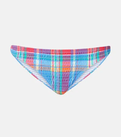 Polo Ralph Lauren Devin Hipster Checked Bikini Bottoms In Multi