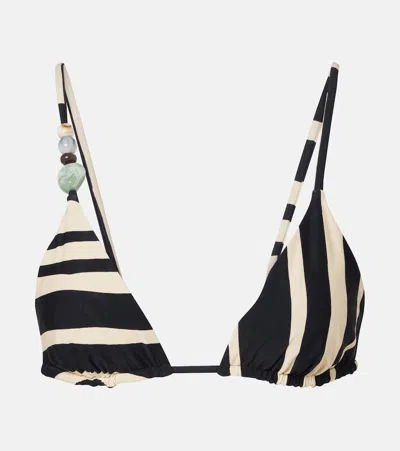 Sir Embellished Striped Bikini Top In Multi