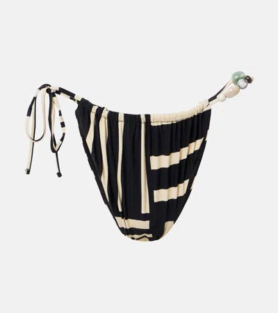 Sir Embellished Striped Bikini Bottoms In Multi