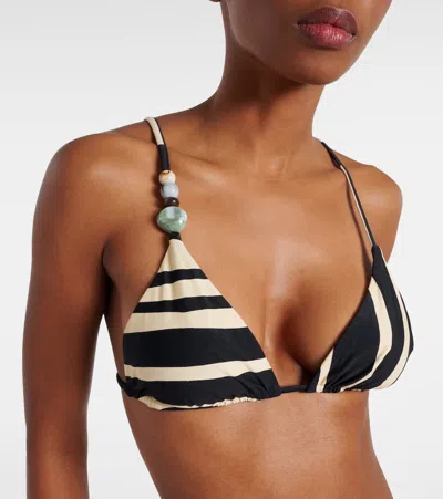 Sir Embellished Striped Bikini Top In Multi