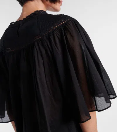 Isabel Marant Étoile Garia Lace-trimmed Cotton Blouse