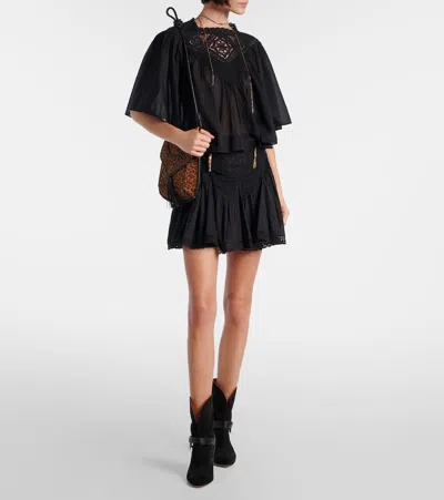 Isabel Marant Étoile Garia Lace-trimmed Cotton Blouse