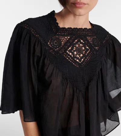 Isabel Marant Étoile Garia Lace-trimmed Cotton Blouse