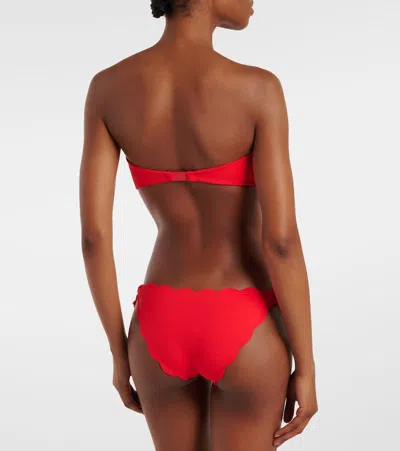 Marysia Antibes Scalloped Bandeau Bikini Top In Red