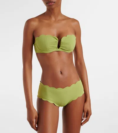 Marysia Spring Scalloped Mid-rise Bikini Bottoms