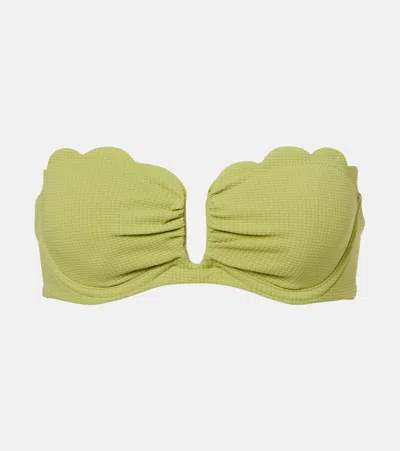 Marysia Lisbon Scalloped Bikini Top In Green