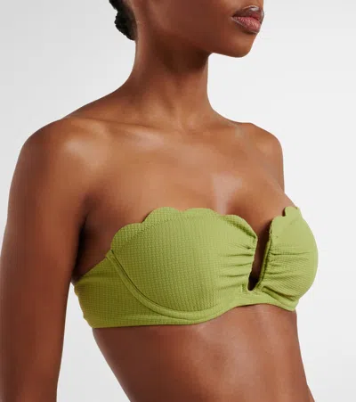 Marysia Lisbon Scalloped Bikini Top In Green