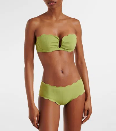 Marysia Lisbon Scalloped Bikini Top In Green