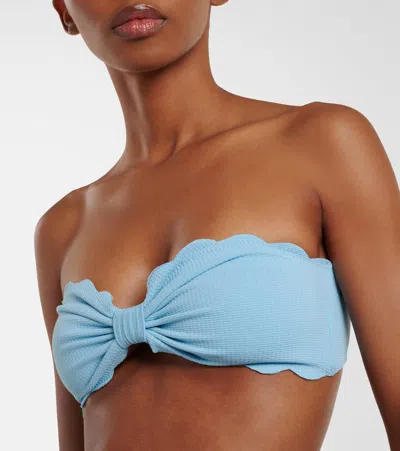 Marysia Antibes Scalloped Bikini Bandeau Top In Blue
