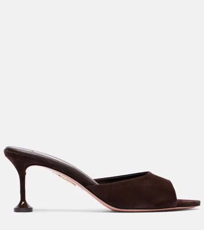 Aquazzura 65mm Bisous Fluted-heel Suede Sandals