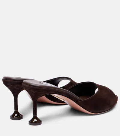 Aquazzura 65mm Bisous Fluted-heel Suede Sandals