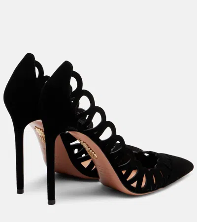 Aquazzura Peep 105 Scalloped Leather Pumps