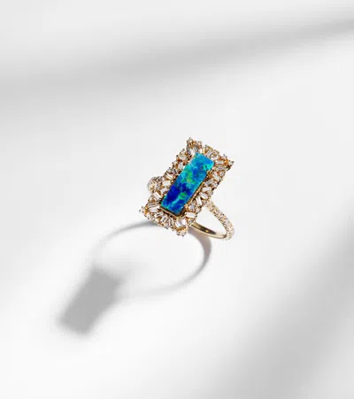 Suzanne Kalan 18kt Gold Ring With Opal And Diamonds