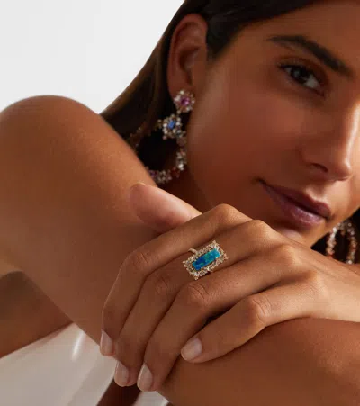 Suzanne Kalan 18kt Gold Ring With Opal And Diamonds