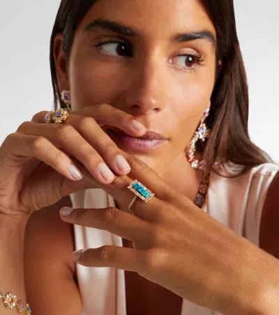 Suzanne Kalan 18kt Gold Ring With Opal And Diamonds