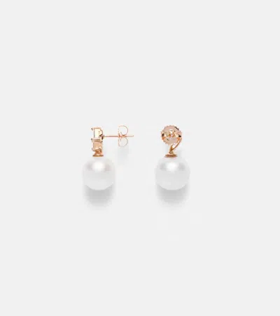 Suzanne Kalan 18kt Rose Gold Earrings With Diamonds And Pearls