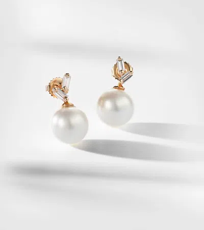 Suzanne Kalan 18kt Rose Gold Earrings With Diamonds And Pearls