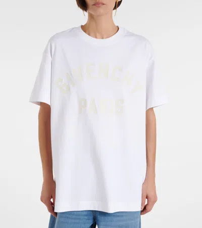 Givenchy Paris Logo Cotton Jersey T-shirt In White