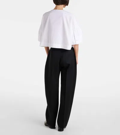 Givenchy Cropped Cotton Shirt With Button Closures In White