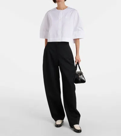 Givenchy Cropped Cotton Shirt With Button Closures In White