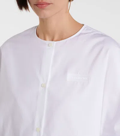 Givenchy Cropped Cotton Shirt With Button Closures In White
