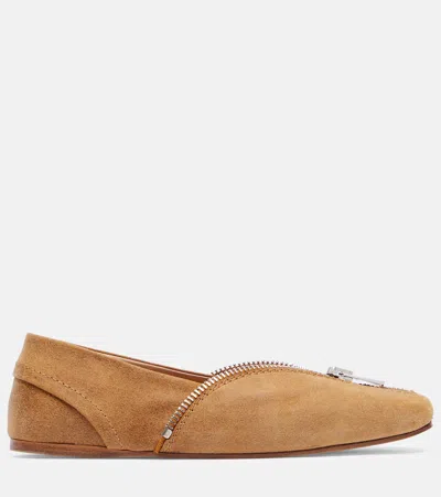 Jw Anderson Biker Suede Ballet Flats