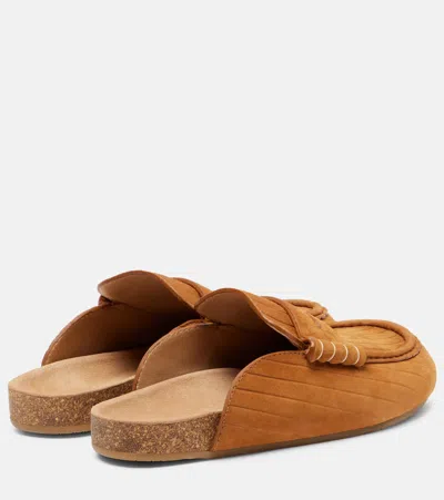 Jw Anderson Stitch Ribbed Nubuck Mules