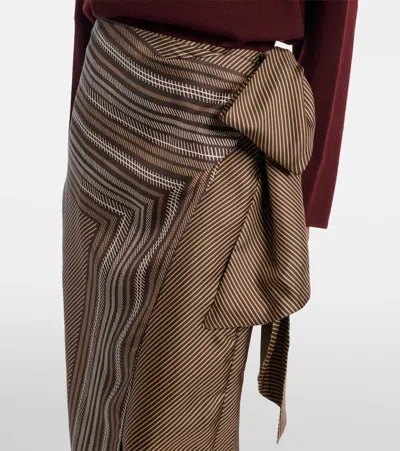Max Mara Edro Striped Silk Wrap Skirt