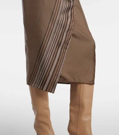 Max Mara Edro Striped Silk Wrap Skirt
