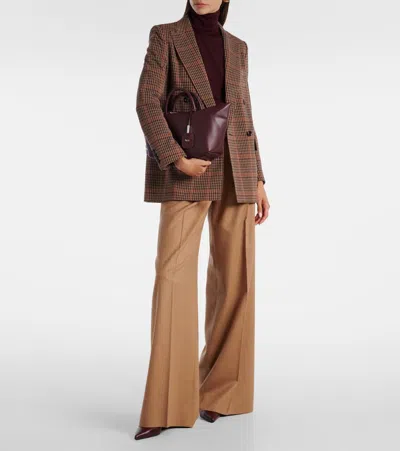 Max Mara Ori Pleated Camel Hair Wide-leg Pants