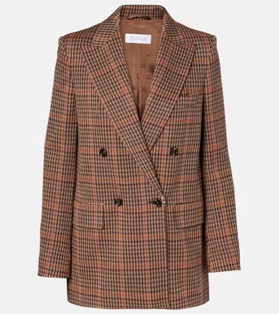 Max Mara Guelfo Checked Wool And Cotton Blazer