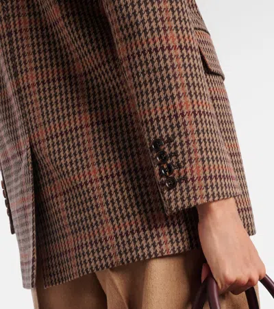 Max Mara Guelfo Checked Wool And Cotton Blazer