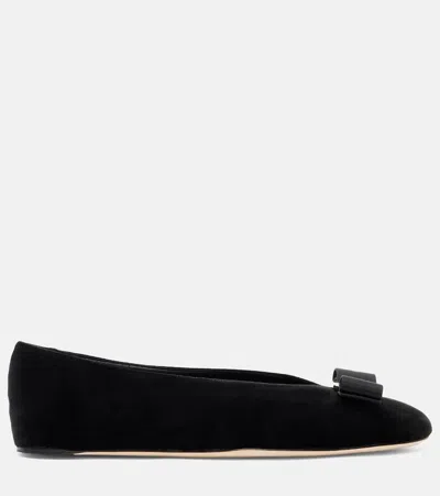 Ferragamo Vanna Velvet Ballet Flats