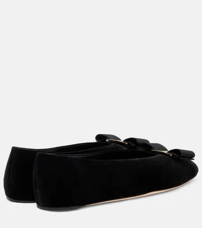 Ferragamo Vanna Velvet Ballet Flats