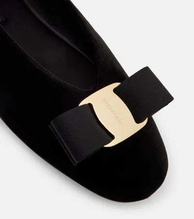 Ferragamo Vanna Velvet Ballet Flats