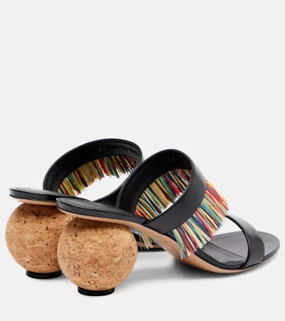 Ferragamo Black Nappa Leather Sandals With 75mm Heel In Black
