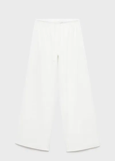 Mango Teen Organic Cotton Trousers Off White