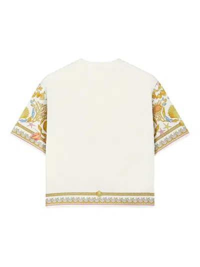 Versace Baroque Underwater Cropped T-shirt In Multi