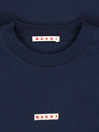 Marni Crew Neck Short Sleeves In Blue
