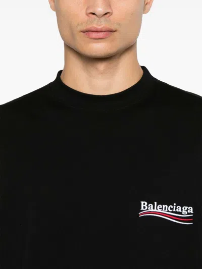 Balenciaga Men Graphite Cotton Oversize T-shirt